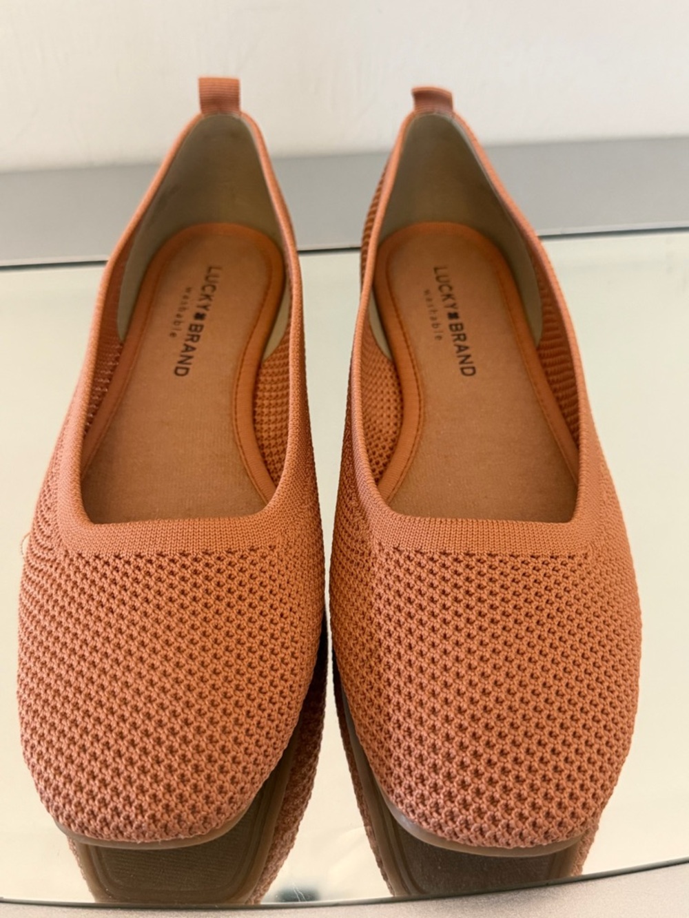 LUCKY BRAND Daneric Knit Ballet Flats Women’s Size 9.5 Terracotta Slip-On Shoes